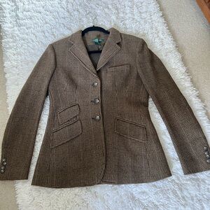 Ralph Lauren Tan Houndstooth Blazer